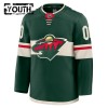 Lapsille NHL Minnesota Wild Pelipaita Custom Fanatics Premium 2024-25 koti Vihreä